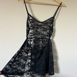 Victoria's Secret Black Lace Slip Dress